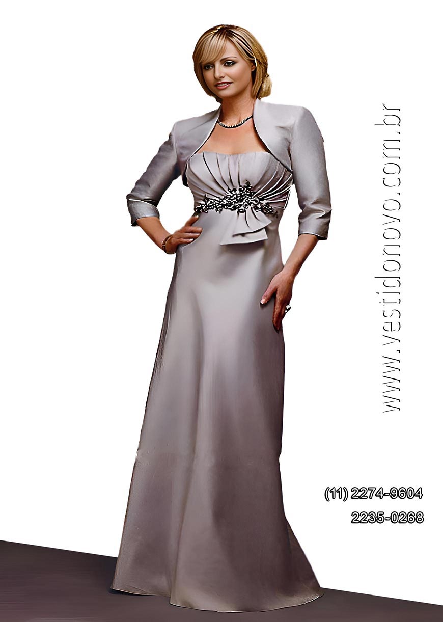 vestido de festa para bodas de prata, m�e da noiva,&nbsp;com bolero e manga 3/4, zona sul S�o Paulo
