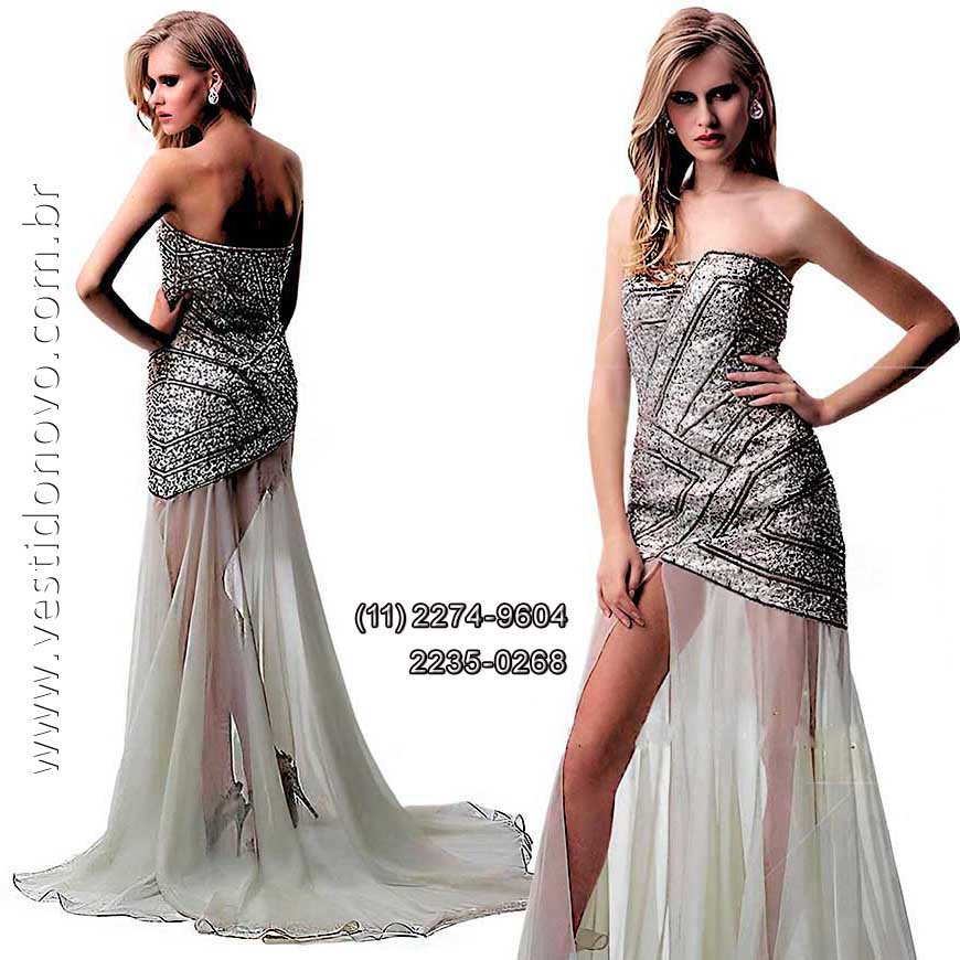 vestido para bodas de prata, m�e da noiva, plus size, com pedraria brilho e transpar�ncia em S�o Paulo