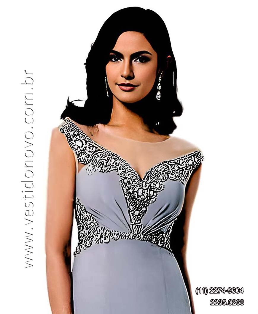 Vestido bodas de prata, com brilho e pedraria no busto, S�o Paulo