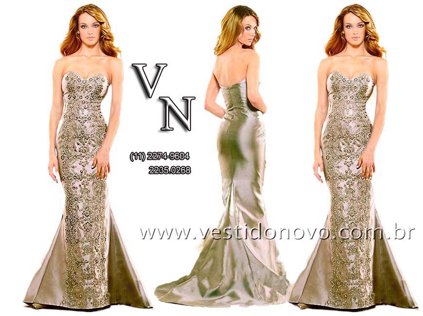 Vestido Bodas de Prata em zibeline com pedraria, zona sul de S�o Paulo