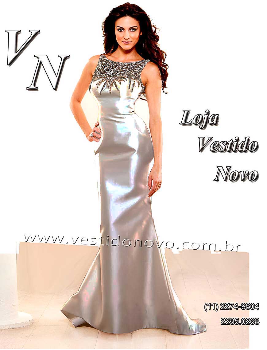 vestido prateado, Bodas de Prata, em zibeline importado, S�o Paulo
