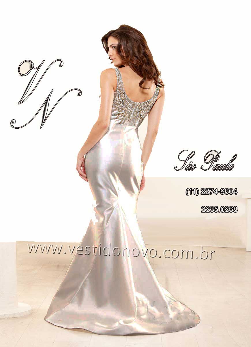 vestido prateado, Bodas de Prata, em zibeline importado, S�o Paulo
