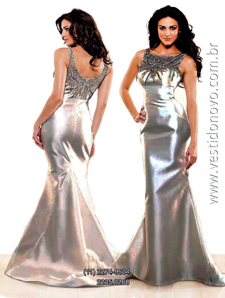 vestido prateado, Bodas de Prata, em zibeline importado, S�o Paulo