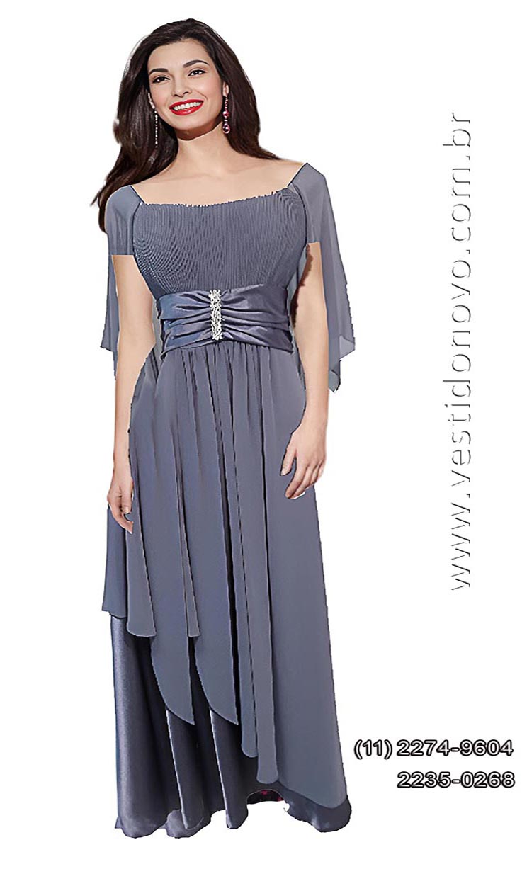 vestido de festa, cinza chumbo, bodas de prata, m�e da noiva, zona sul de S�o Paulo 